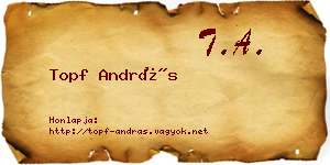Topf András névjegykártya